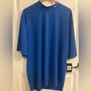 Nike Dri-FIT Mock Neck Training Shirt Mens XXL Royal Blue Baseball Golf NWT